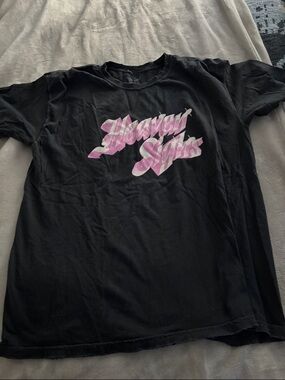 Black boys lie heaven sighs Graphic Tee with Pink Script Logo